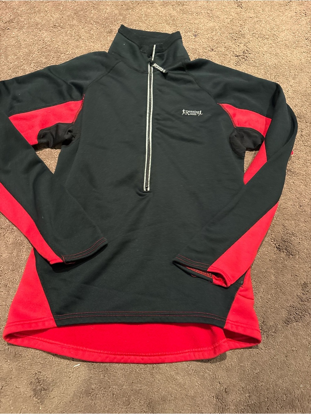 Running Room Women's Black & Red Half-Zip Turtleneck Pullover